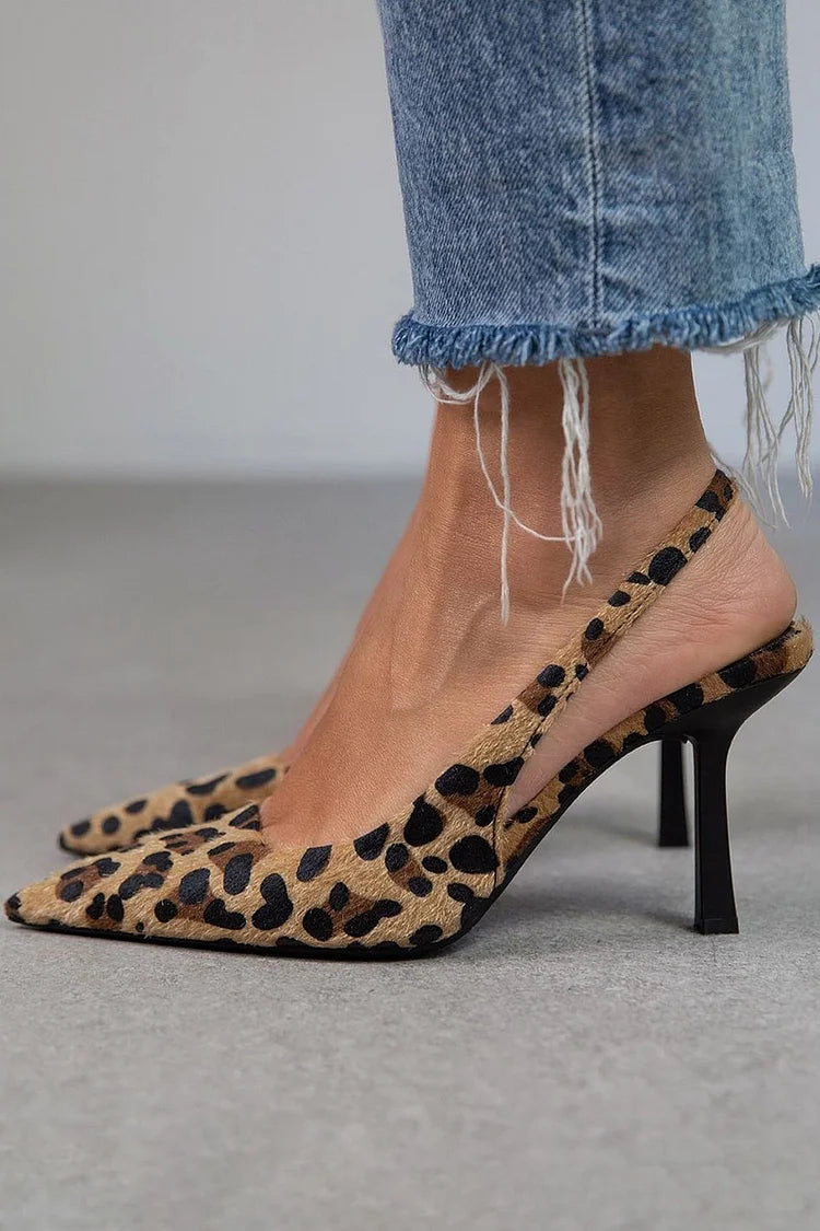LEOPARD SLINGBACK HÆLE