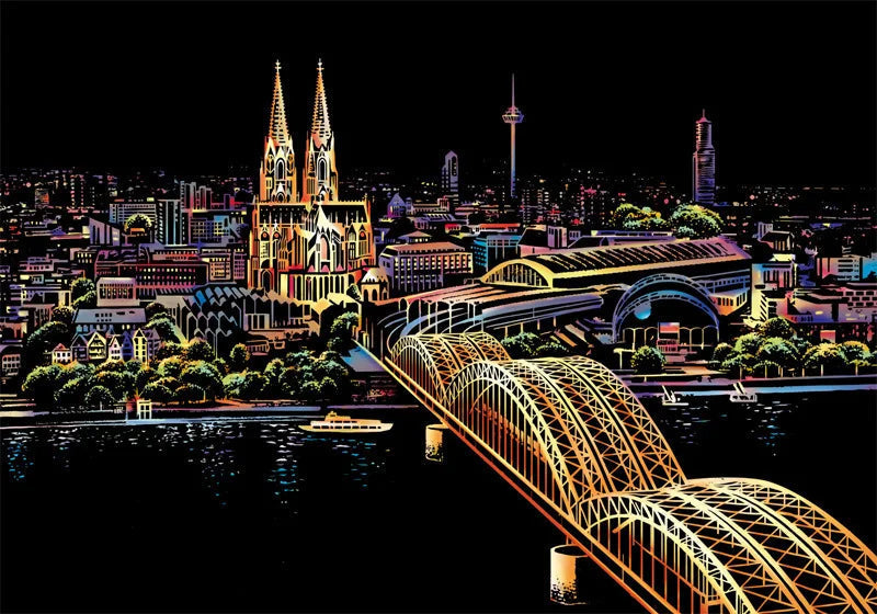 5D kradse kunstplade | Det ultimative kunstneriske eventyr for alle aldre | Incl. Gratis træ kradsepind-zarada.dk