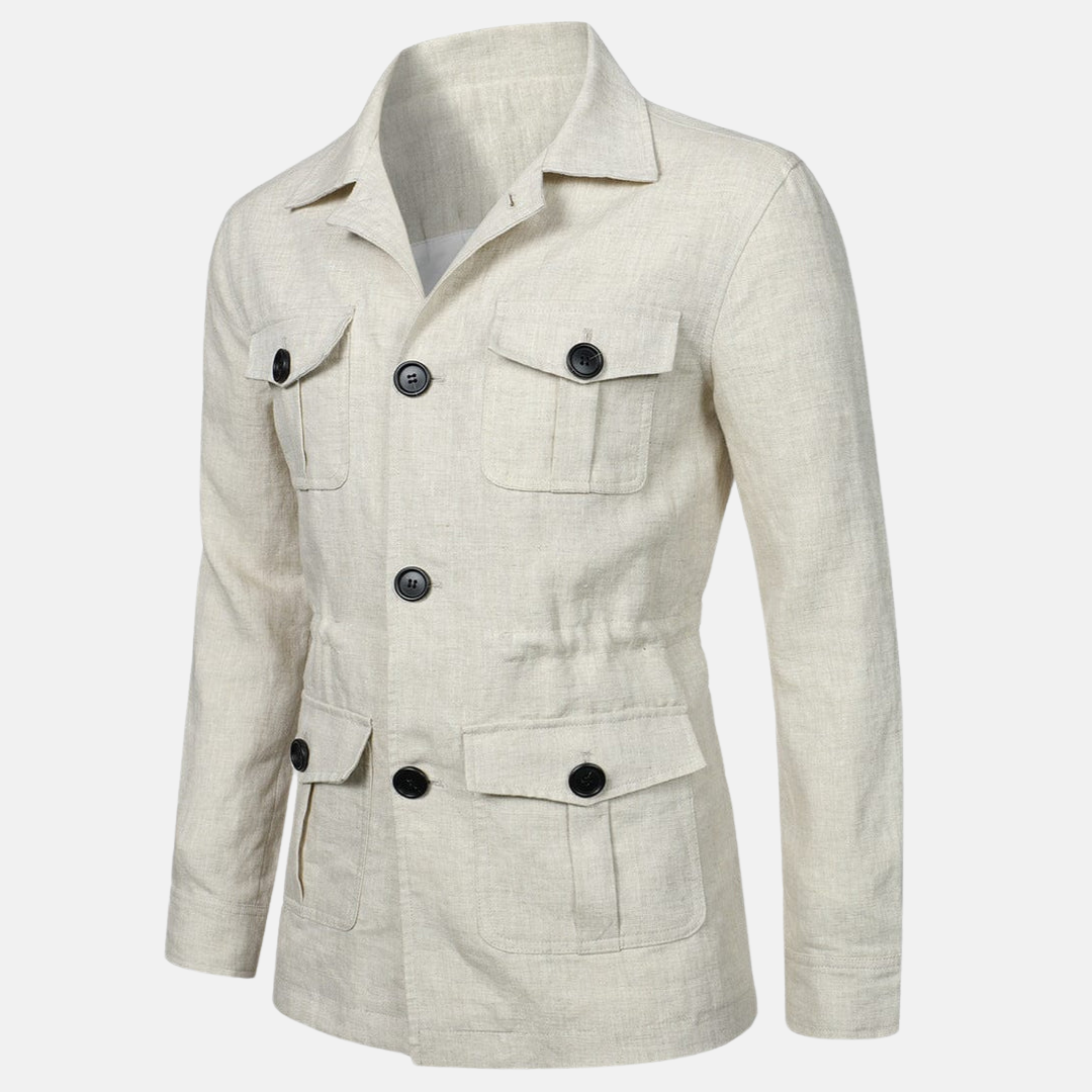 Vince Elegant Herrejakke – Klassisk Stil med Flere Lommer & Knaplukning