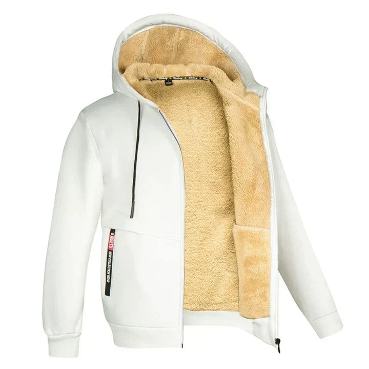 Zedrick Herre Zip-Up Hoodie – Varm Fleece Sweatshirt med Behagelig Hætte