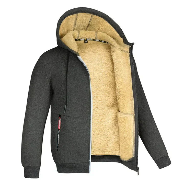 Zedrick Herre Zip-Up Hoodie – Varm Fleece Sweatshirt med Behagelig Hætte