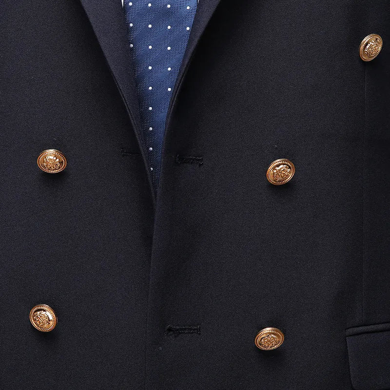 Herres Double-Breasted Suit – Skræddersyet To-Delt Sæt til Bryllupper & Formelle Anledninger