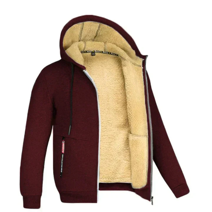 Zedrick Herre Zip-Up Hoodie – Varm Fleece Sweatshirt med Behagelig Hætte