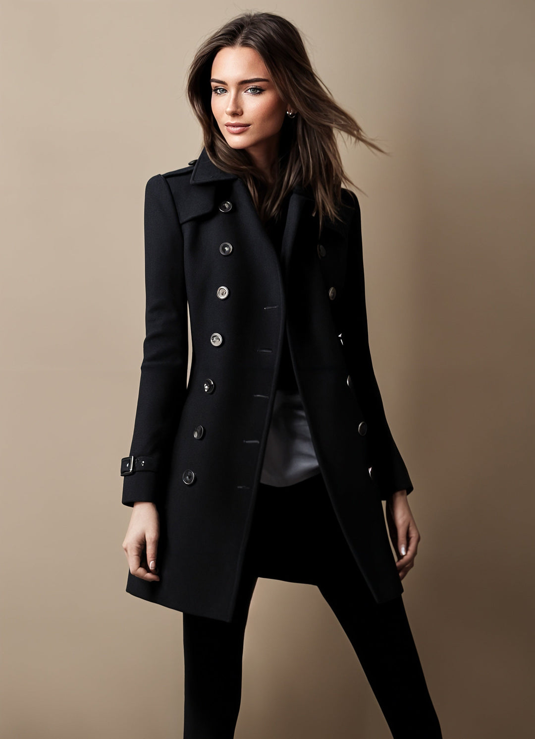 Josephine Kvinders Frakke – Elegant Frakke med Klassisk Krave & Alsidig Chic Snit