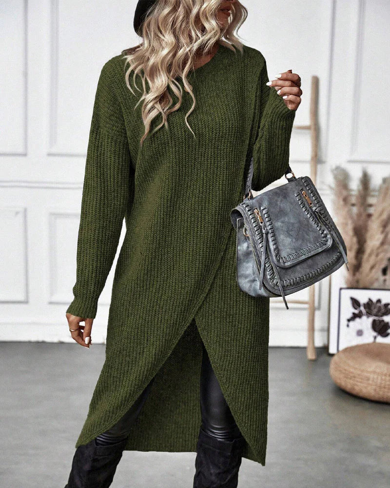 Sylvia Pull Kvinde – Lang Elegant & Komfortabel Sweater til Chic Hverdaglook