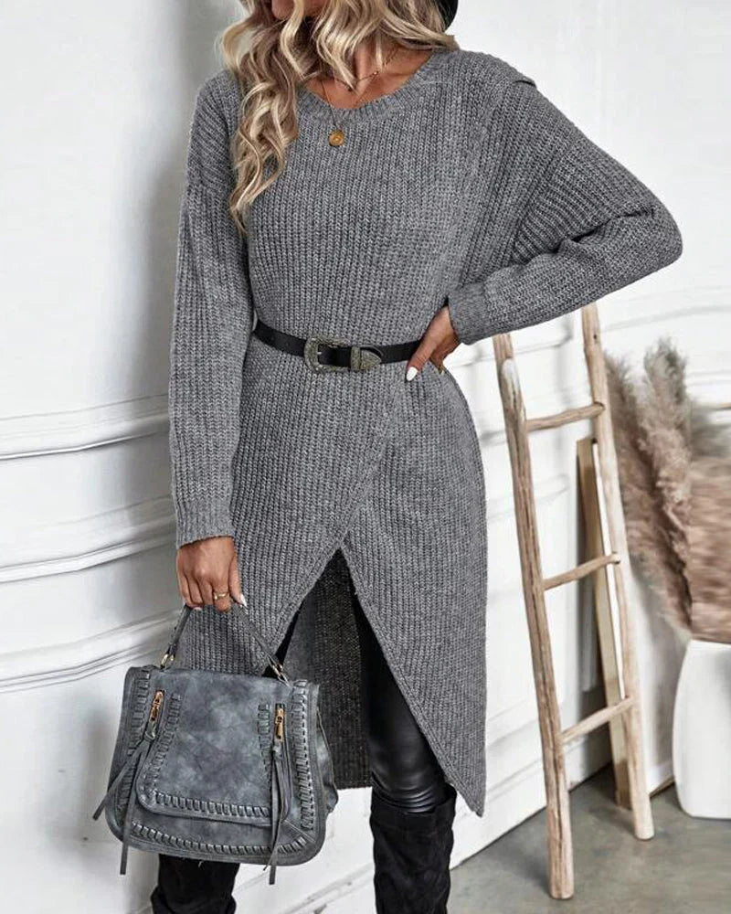 Sylvia Pull Kvinde – Lang Elegant & Komfortabel Sweater til Chic Hverdaglook