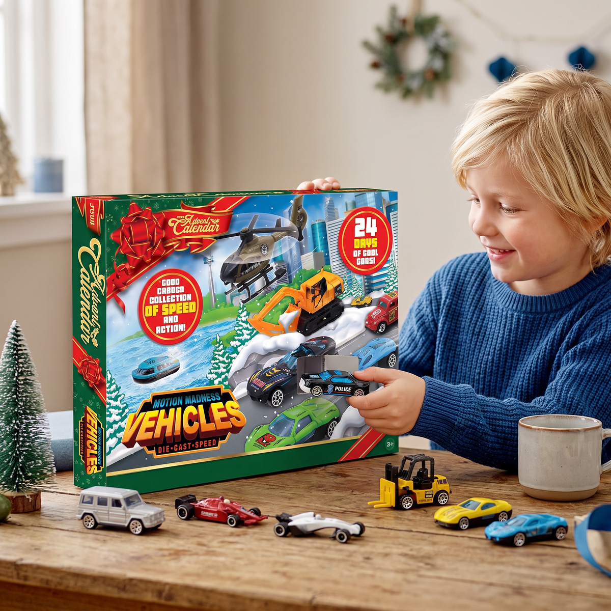 Car Advent Calendar for Children 2026 – 24 Die-Cast Toy Cars