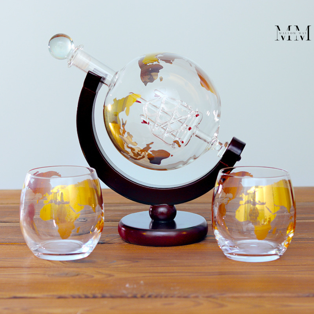 AtlasWhisk | Whiskey Globe Sæt Premium Drikkeglas til Entusiaster