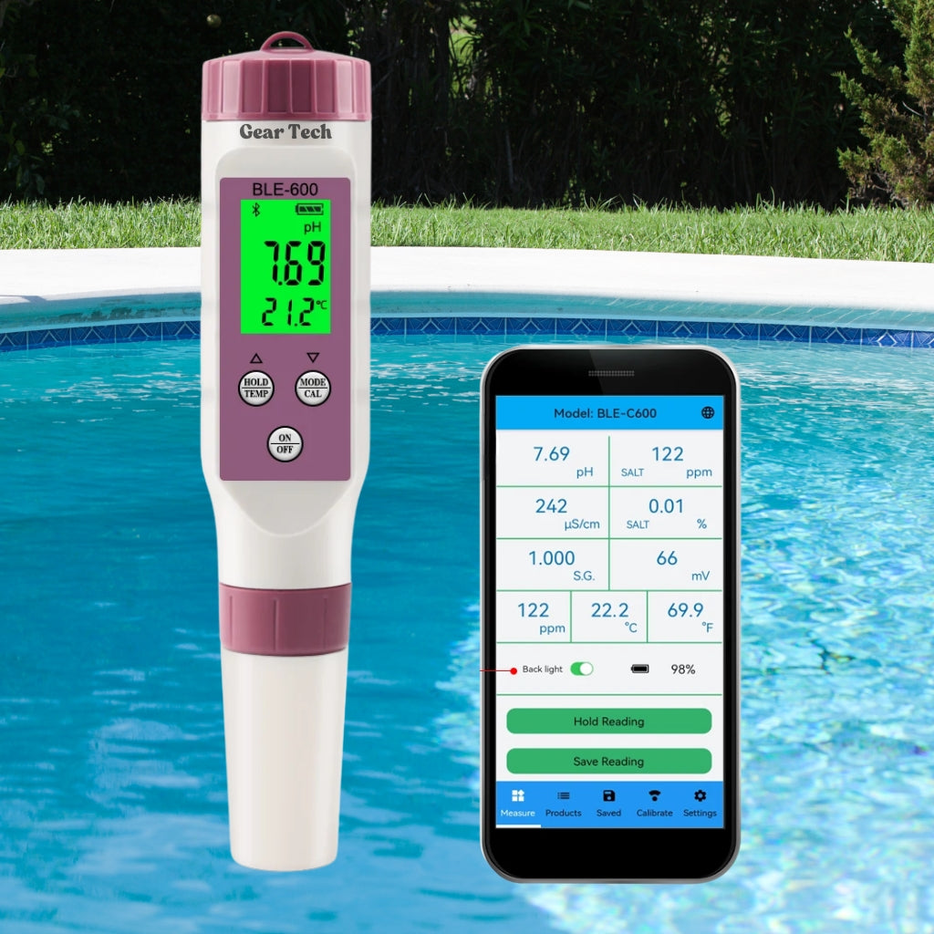 AquaSense 7 Parameter Digital Pooltester til pH og Klor