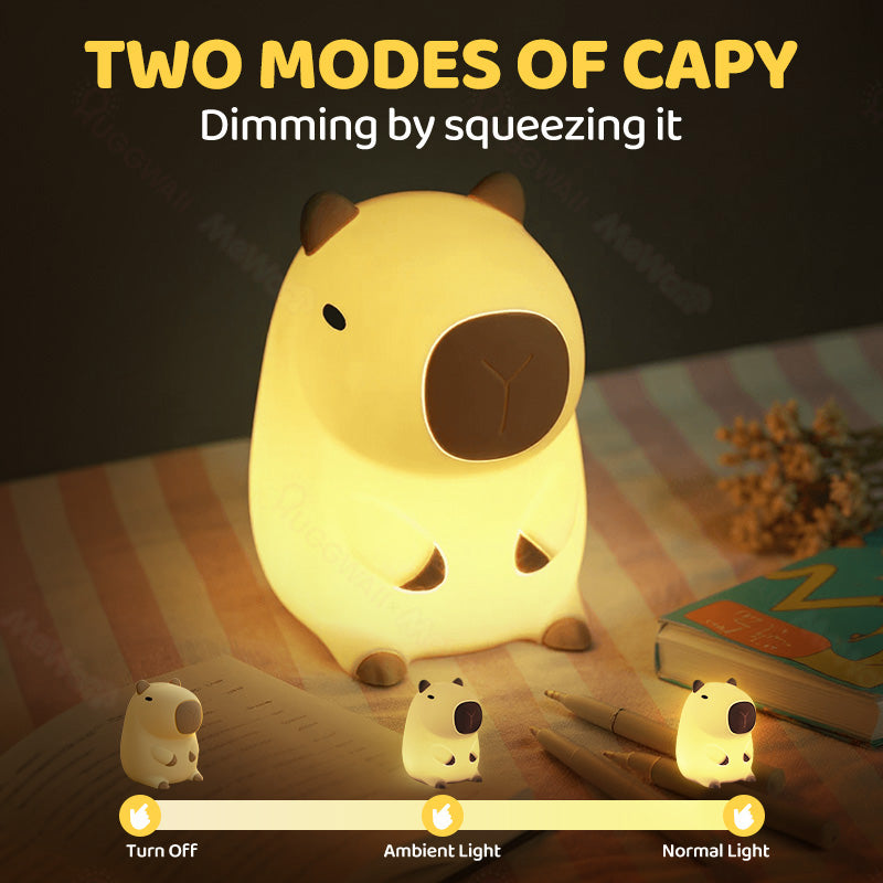 SquishBara | Capybara Squishy Nattelys Ideelt Gave til Alle Aldersgrupper