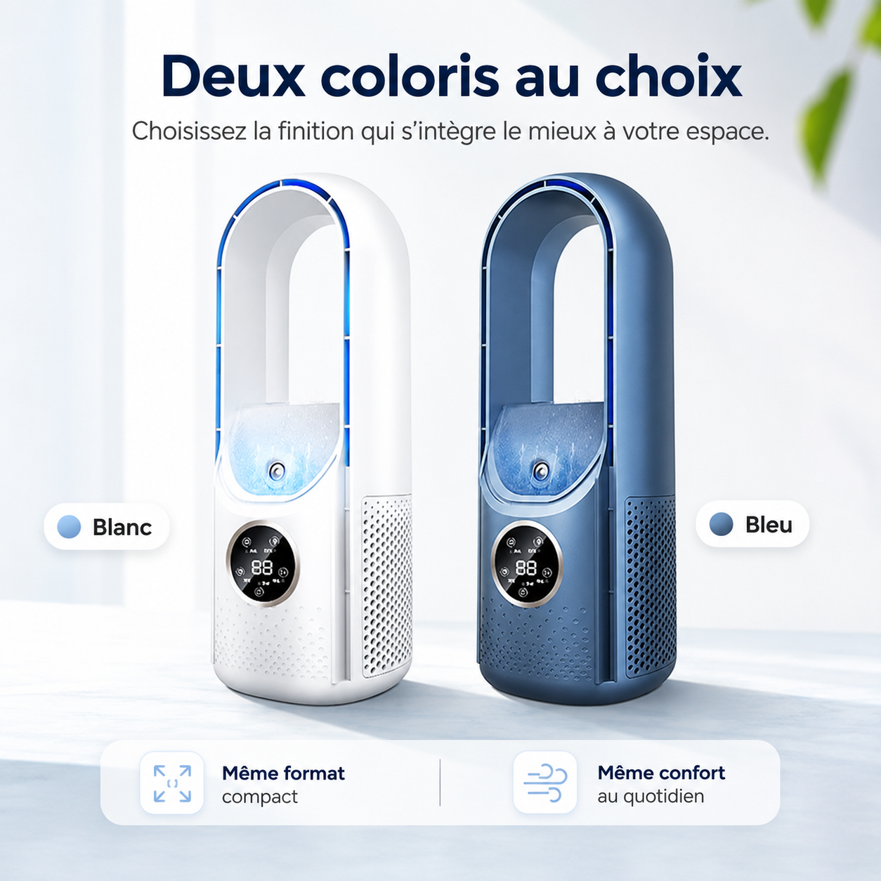 Airevo Luftkøler | USB Ventilator Uden Blade | 6 Niveauer | Stille & Med Timer | Luftfugter
