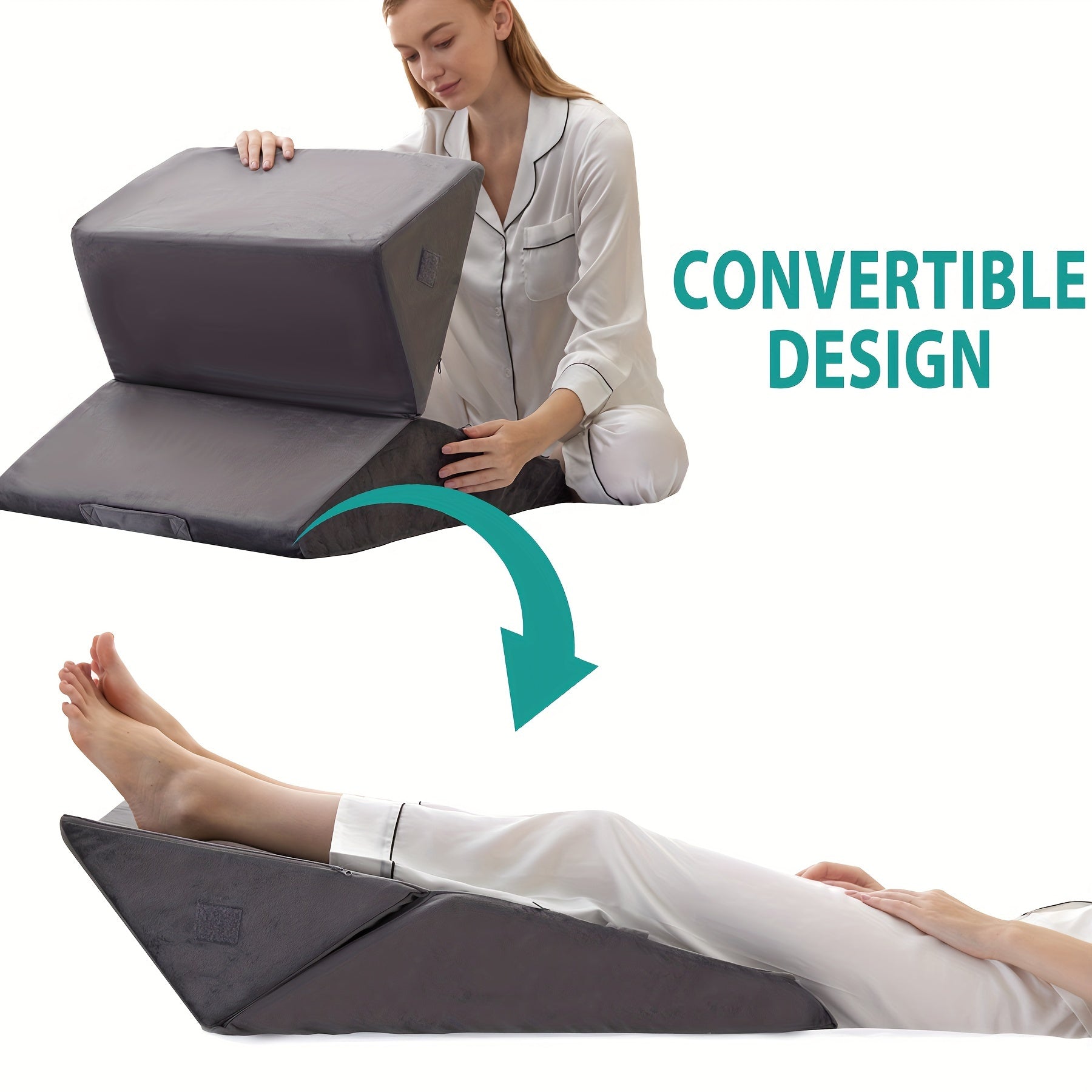 Justerbar kile ortopædisk pude RelaxPlus - Premium 7 i 1 memory foam støtte system