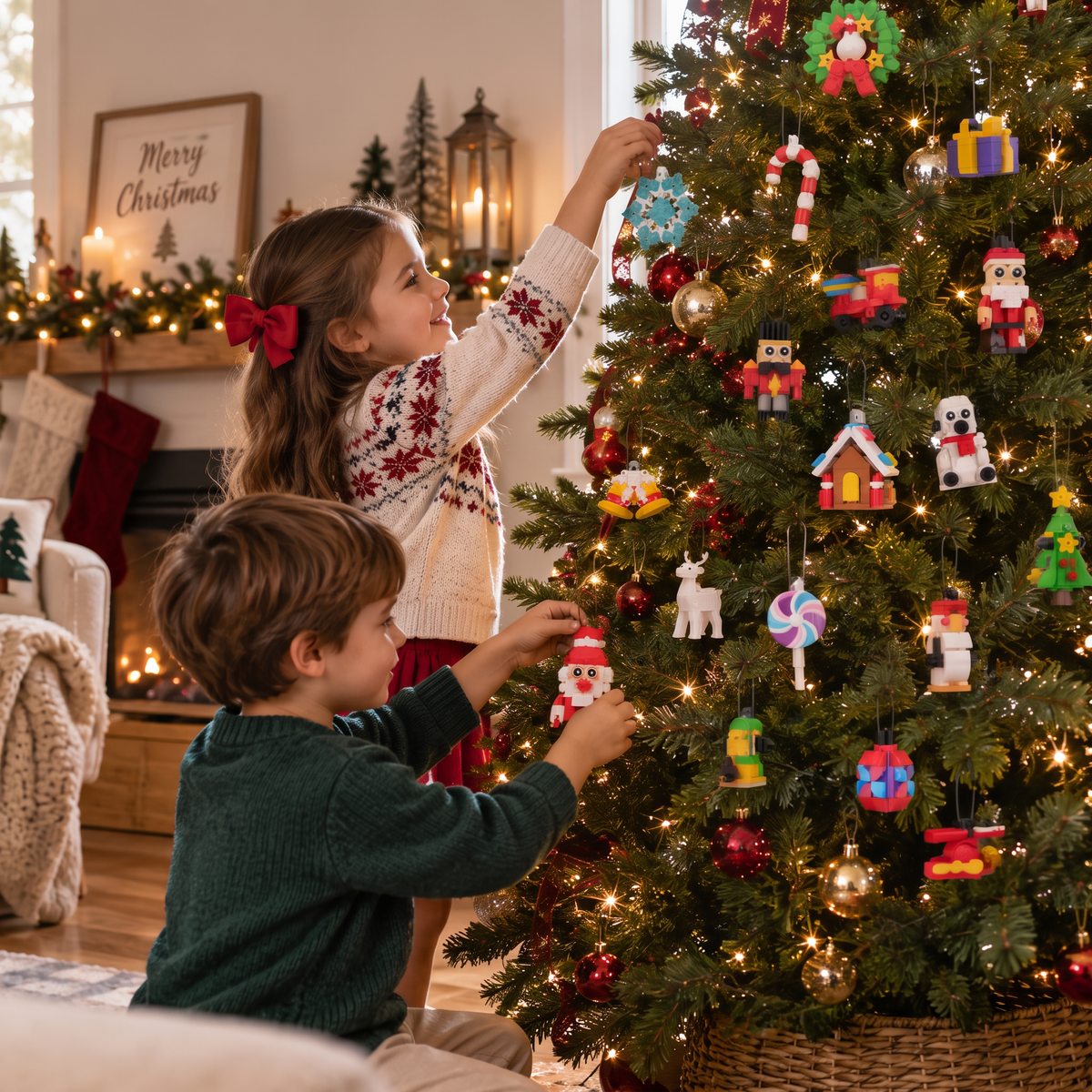 Adventskalender med byggklossar och juldekorationer 2026 – 24 dagar fyllda med julöverraskningar