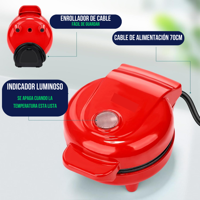 EasyBake Vaffel | Mini Multifunktionel Elektrisk Vaffeljern-zarada.dk