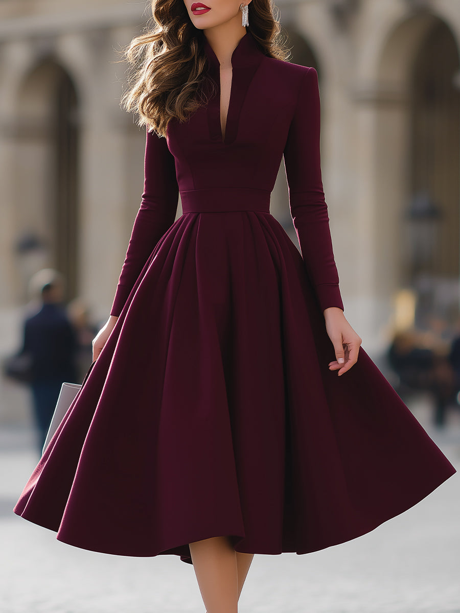 Jennifer | V-Hals Midi Kjole