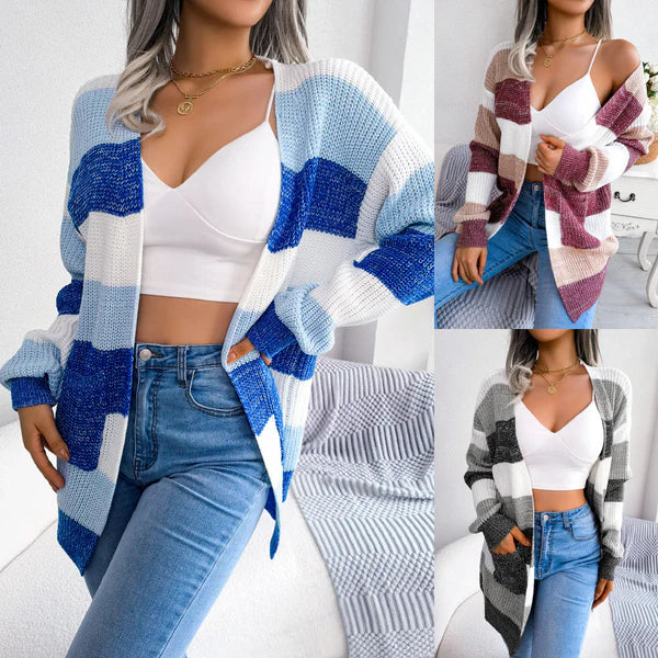 Alianna Cardigan Kvinde – Elegant Ternet Cardigan med Chic Lanterneærmer