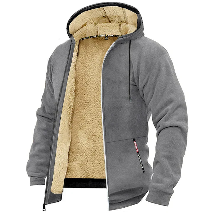 Zedrick Herre Zip-Up Hoodie – Varm Fleece Sweatshirt med Behagelig Hætte