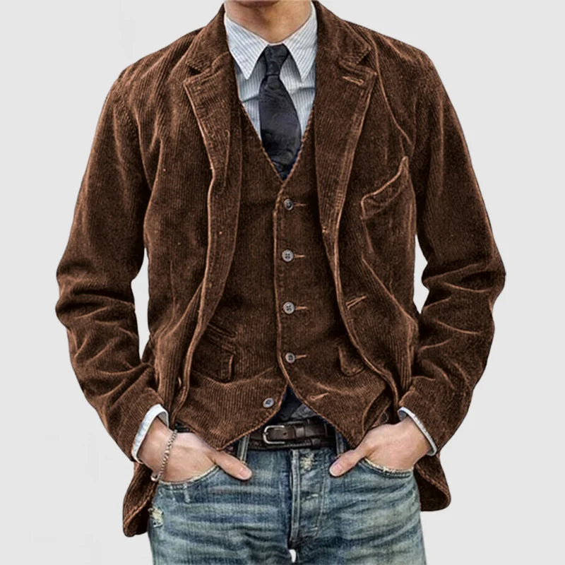 James Blazer Herre i Fløjl – Elegant, Varm & Alsidig med Moderne Vest