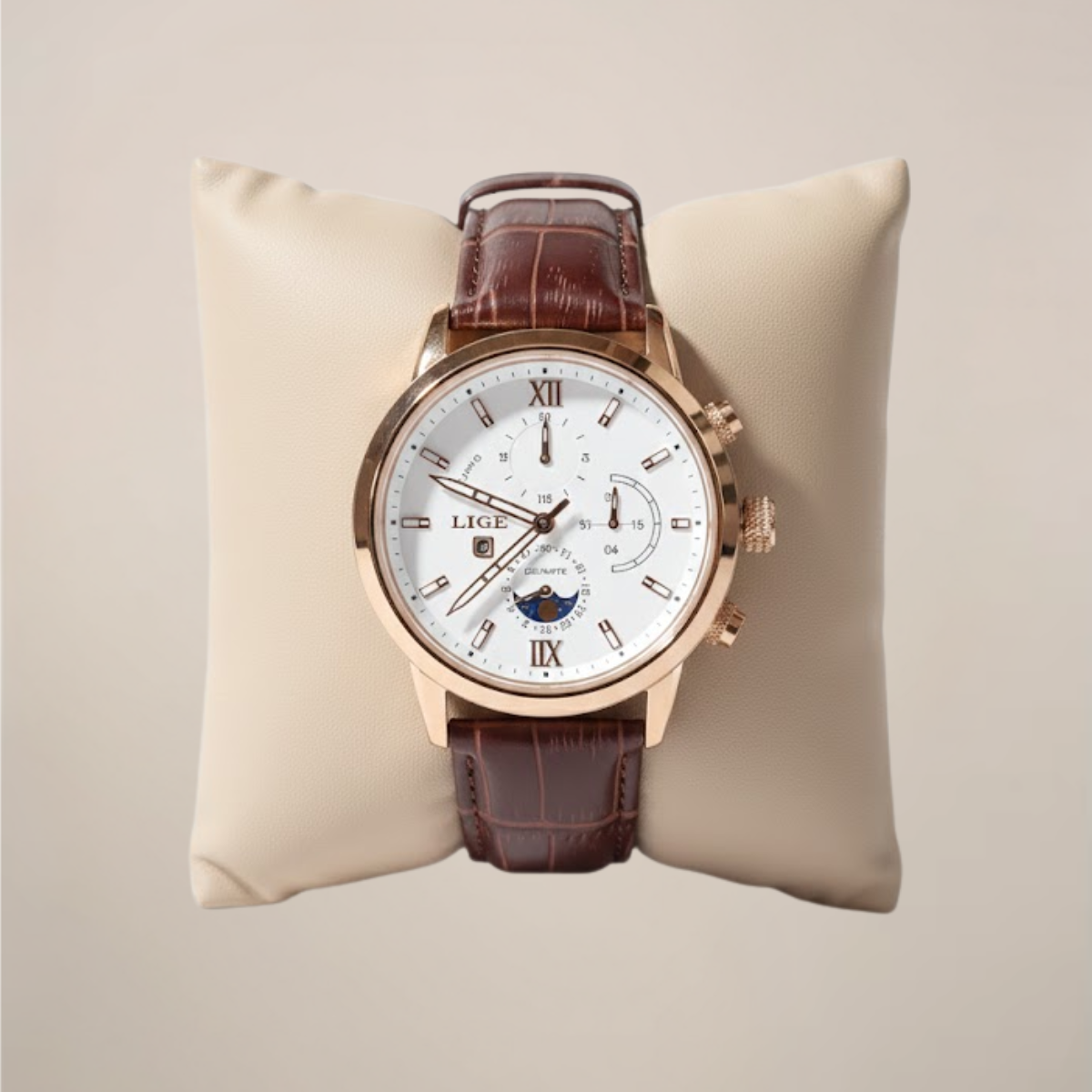 Herre Klassisk Dress Ur – 43mm Urskive med Lys-i-Mørket Detalje