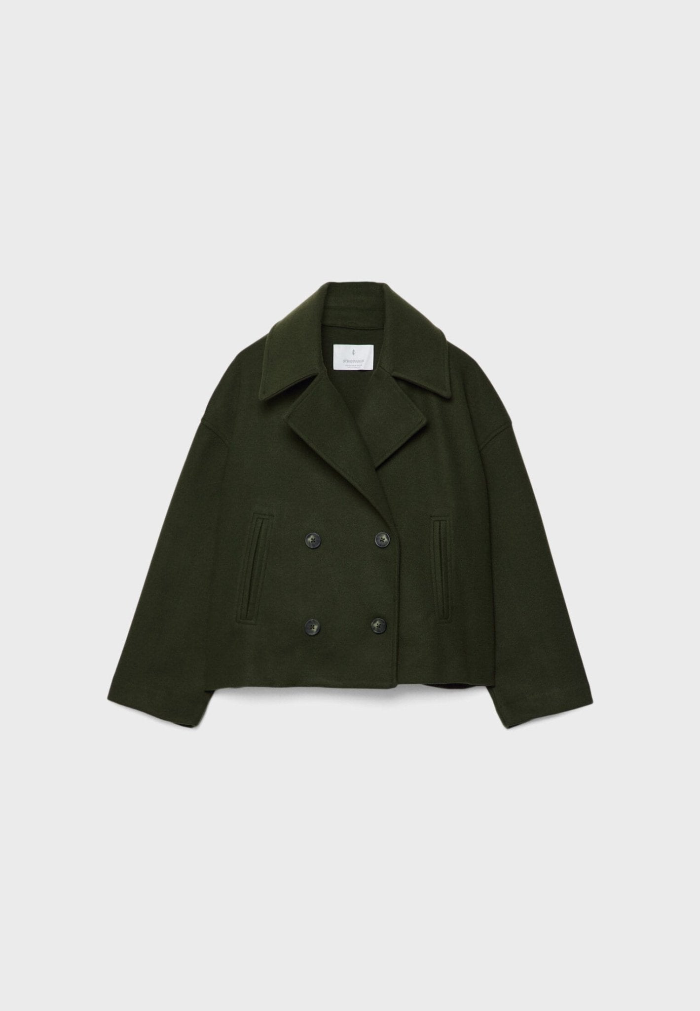Eloise Cropped Jakke Kvinde – Elegant Skræddersyet Snit med Spidse Klapper & Dobbeltknaplukning