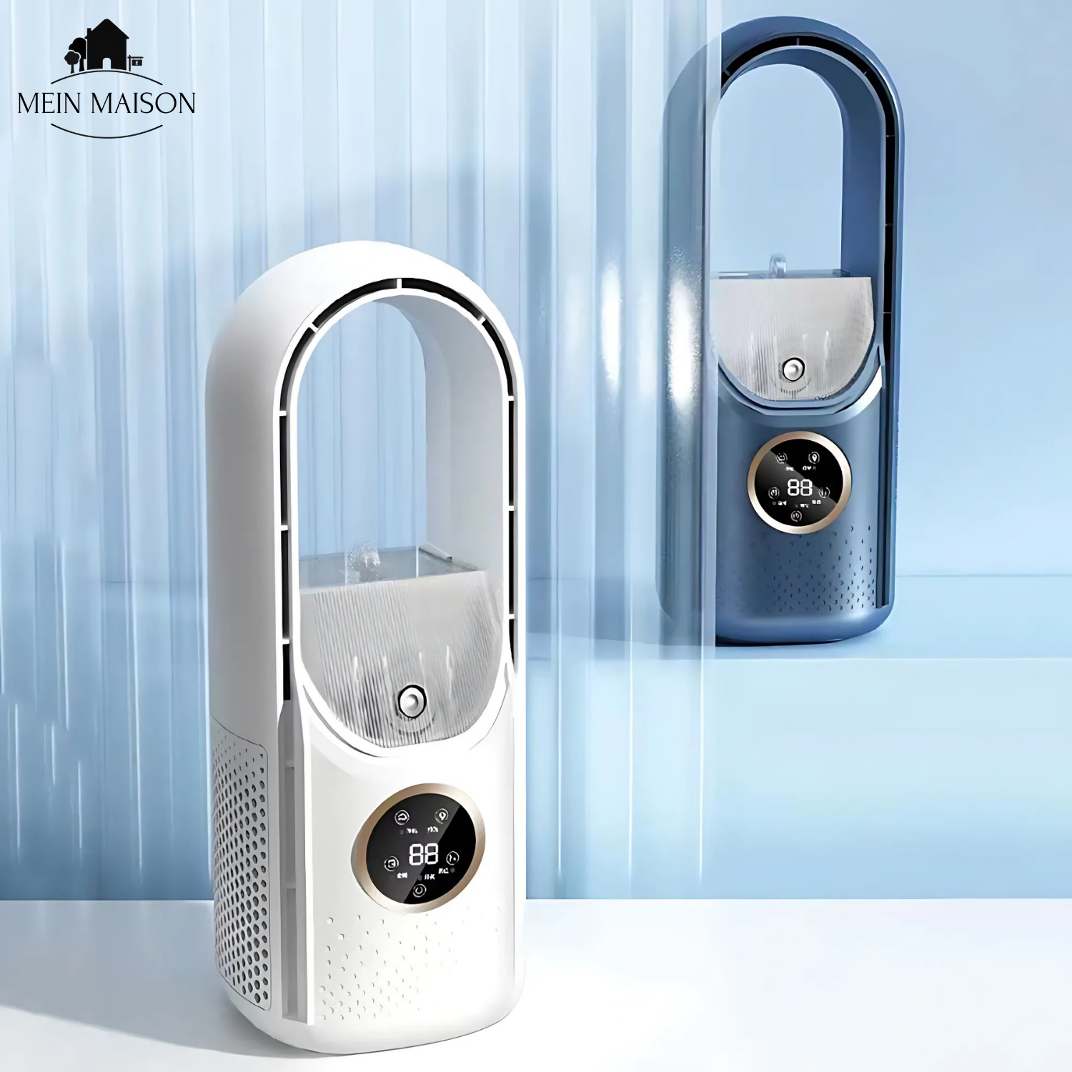 Airevo Luftkøler | Bladfri USB-Ventilator | 6 Trin | Stille & Med Timer | Luftfugtighed