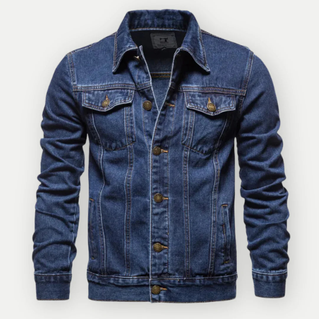 Frank Herrejakke – Klassisk Denim Jeansjakke med Metalknapper & Nyttige Lommer