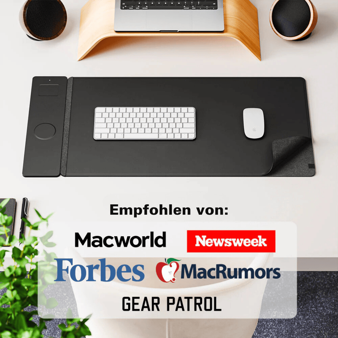 MagCharge 3-i-1 Magnetisk Trådløs Opladningsmusmatte | opladning, arbejde og belysning-zarada.dk