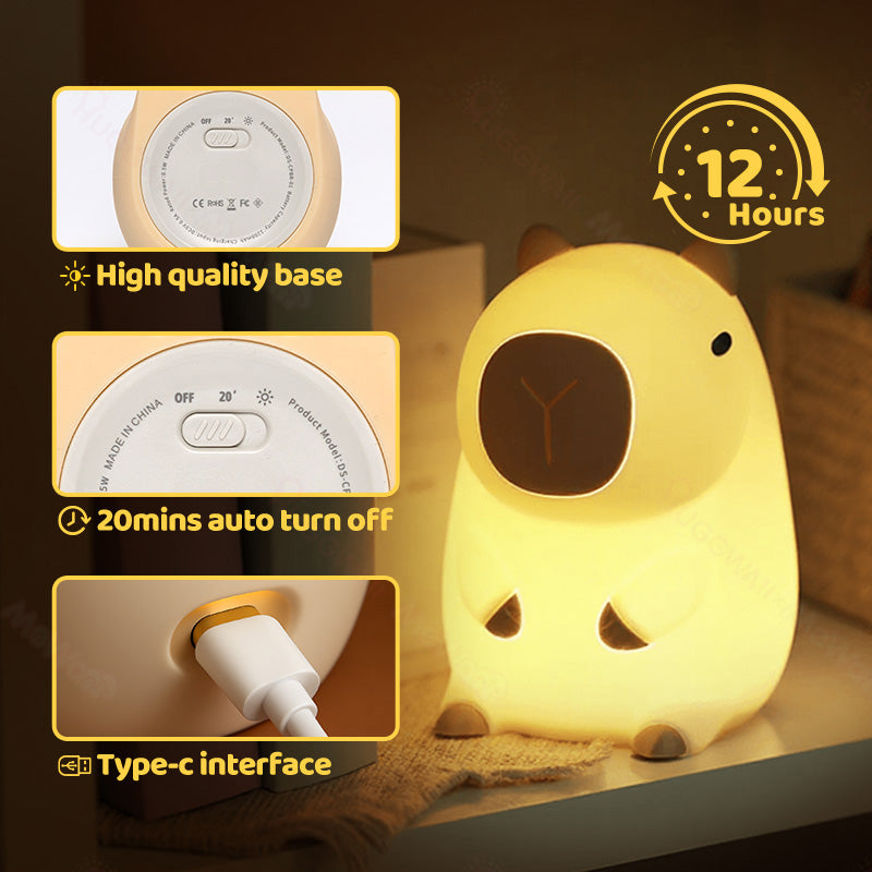 SquishBara | Capybara Squishy Nattelys Ideelt Gave til Alle Aldersgrupper