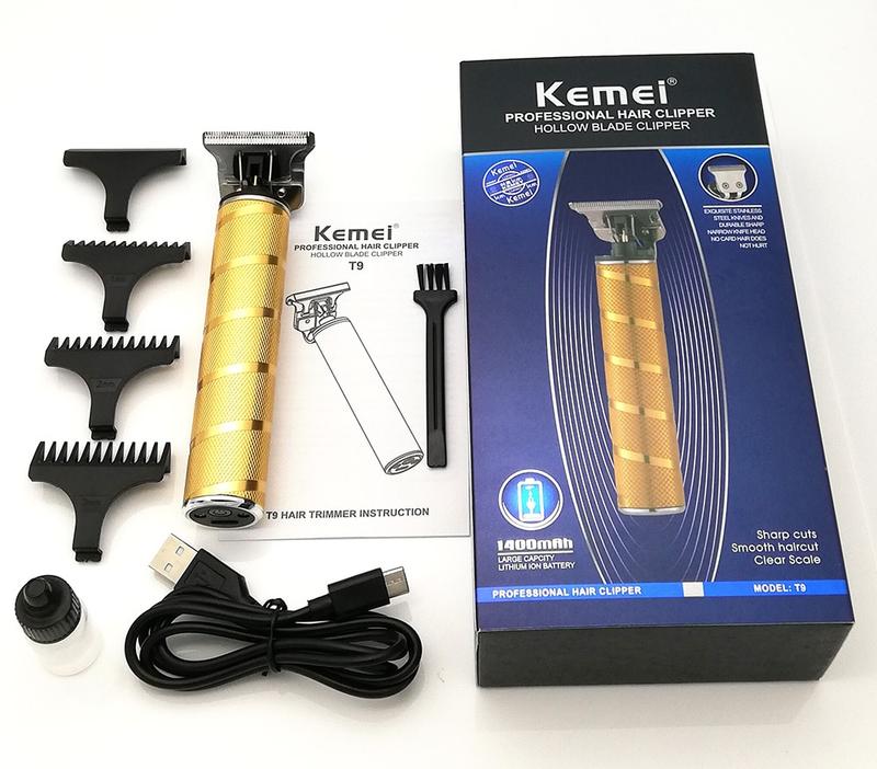 3-i-1 Professionel Hårtrimmer Sæt - Trådløs Trimmer, T-Blade Outliner og Foil Barbermaskine til Mænd