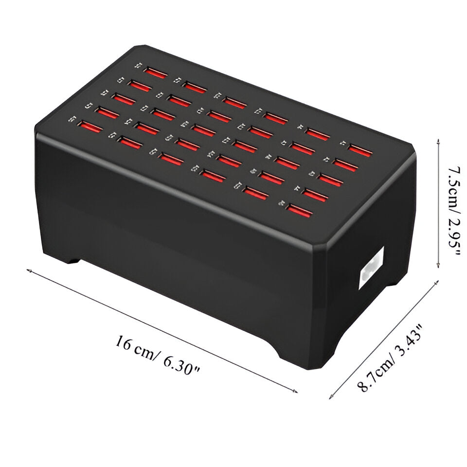 30-Port USB-A Opladningsstation til Hurtig Opladning