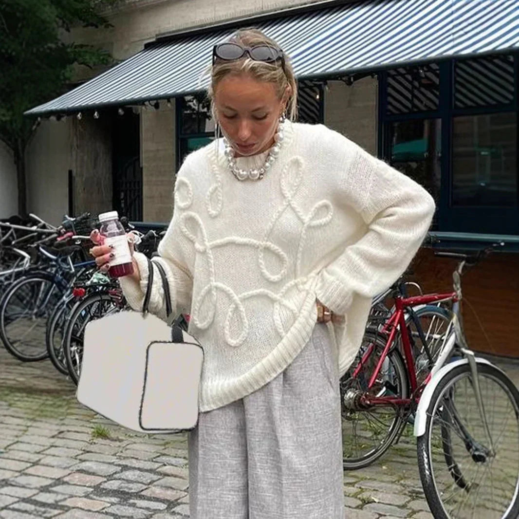 Elodie Kvinders Sweater – Blød & Elegant Sweater med Rund Hals og Behagelige Lange Ærmer
