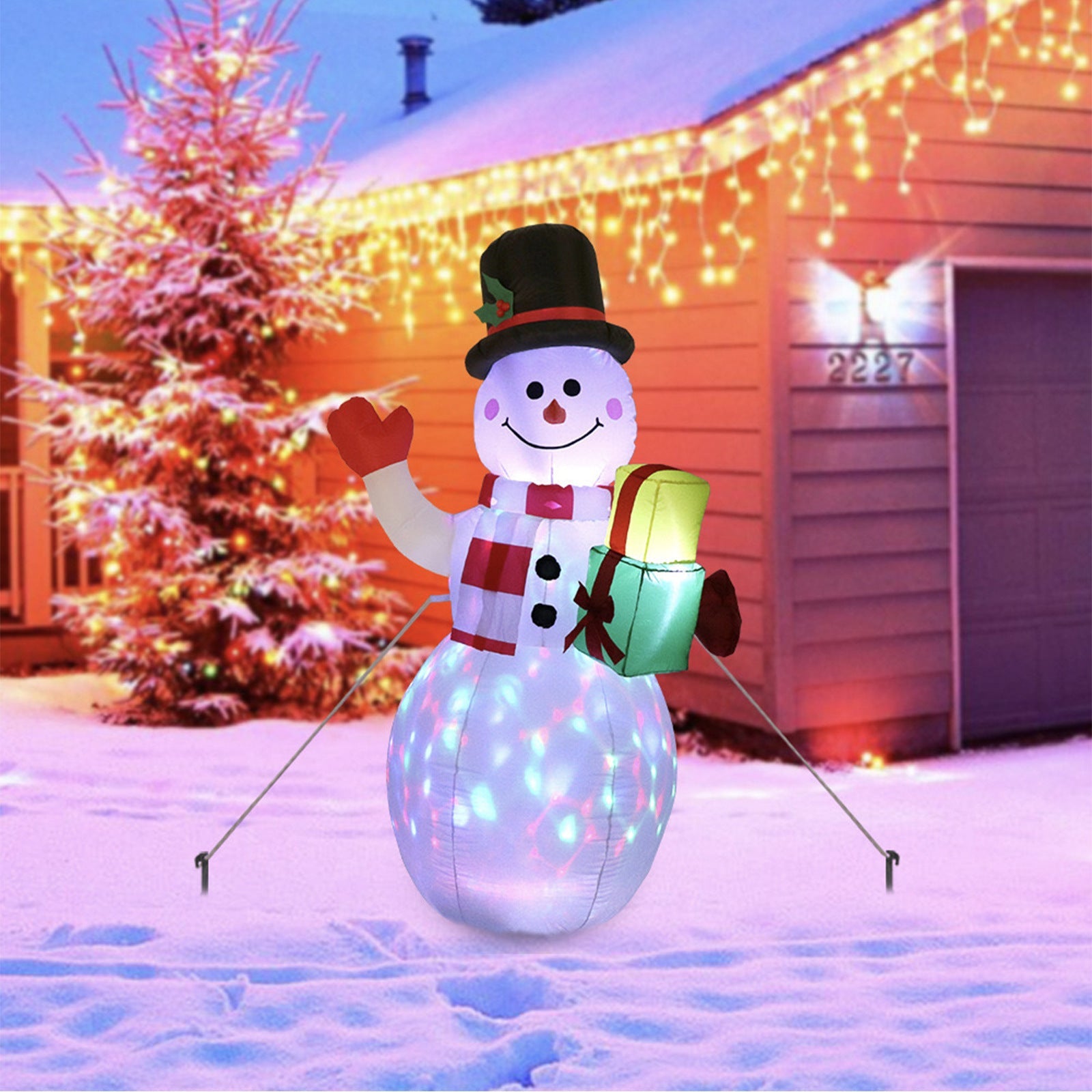 Jule Ornament Dekoration – Snemand eller Juletræ med Belysning