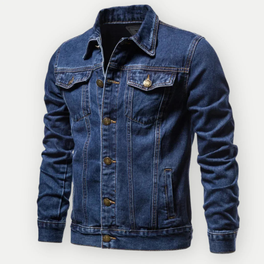 Frank Herrejakke – Klassisk Denim Jeansjakke med Metalknapper & Nyttige Lommer