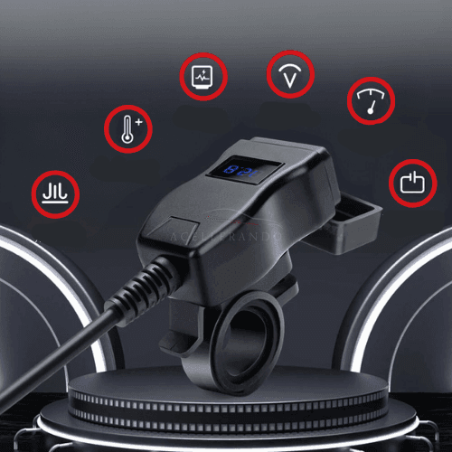 LuxCharge Elite Duo | Luksus dual USB oplader til motorcykler-zarada.dk