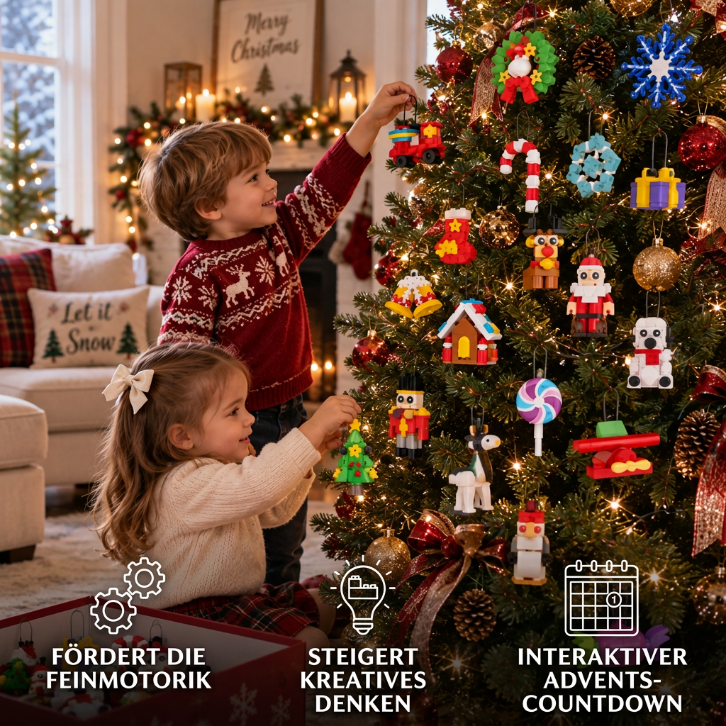 Adventskalender med byggklossar och juldekorationer 2026 – 24 dagar fyllda med julöverraskningar