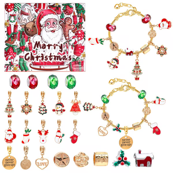 XmasBrace | 24 stk DIY julekalender armbåndssæt til festlig sjov