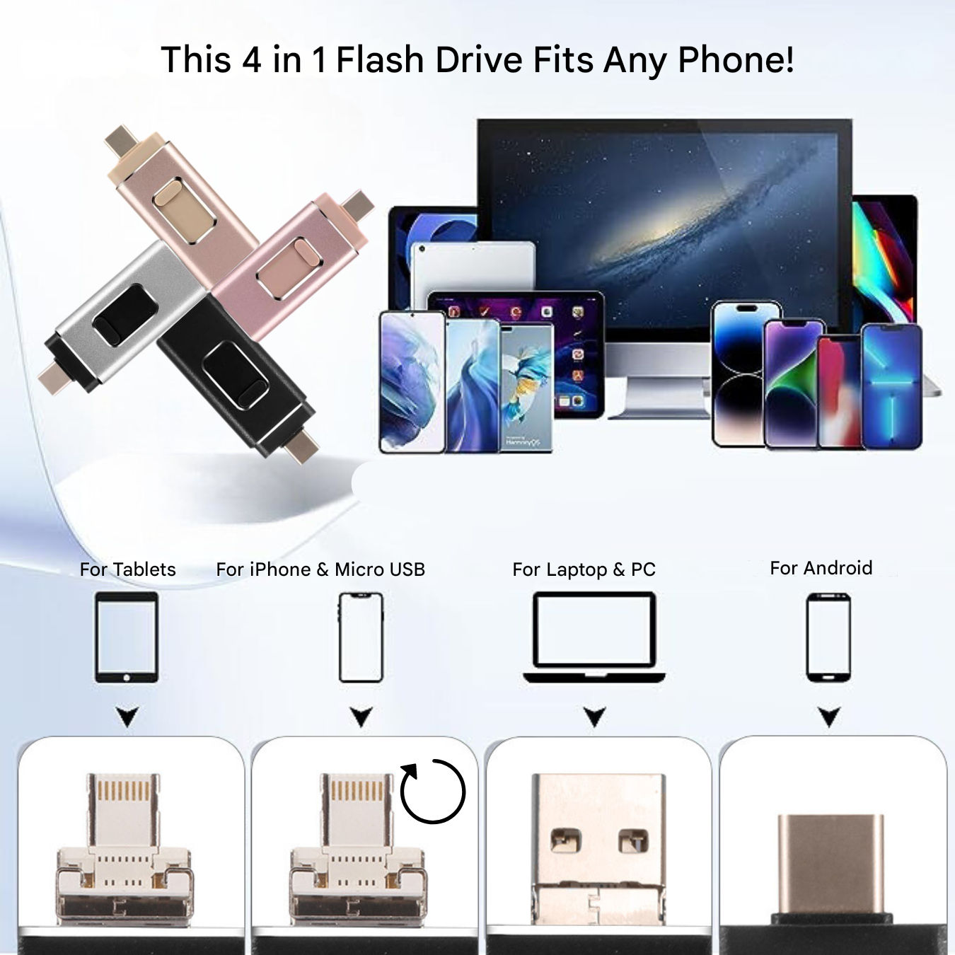 4-i-1 Flashdrive til Alle Enheder