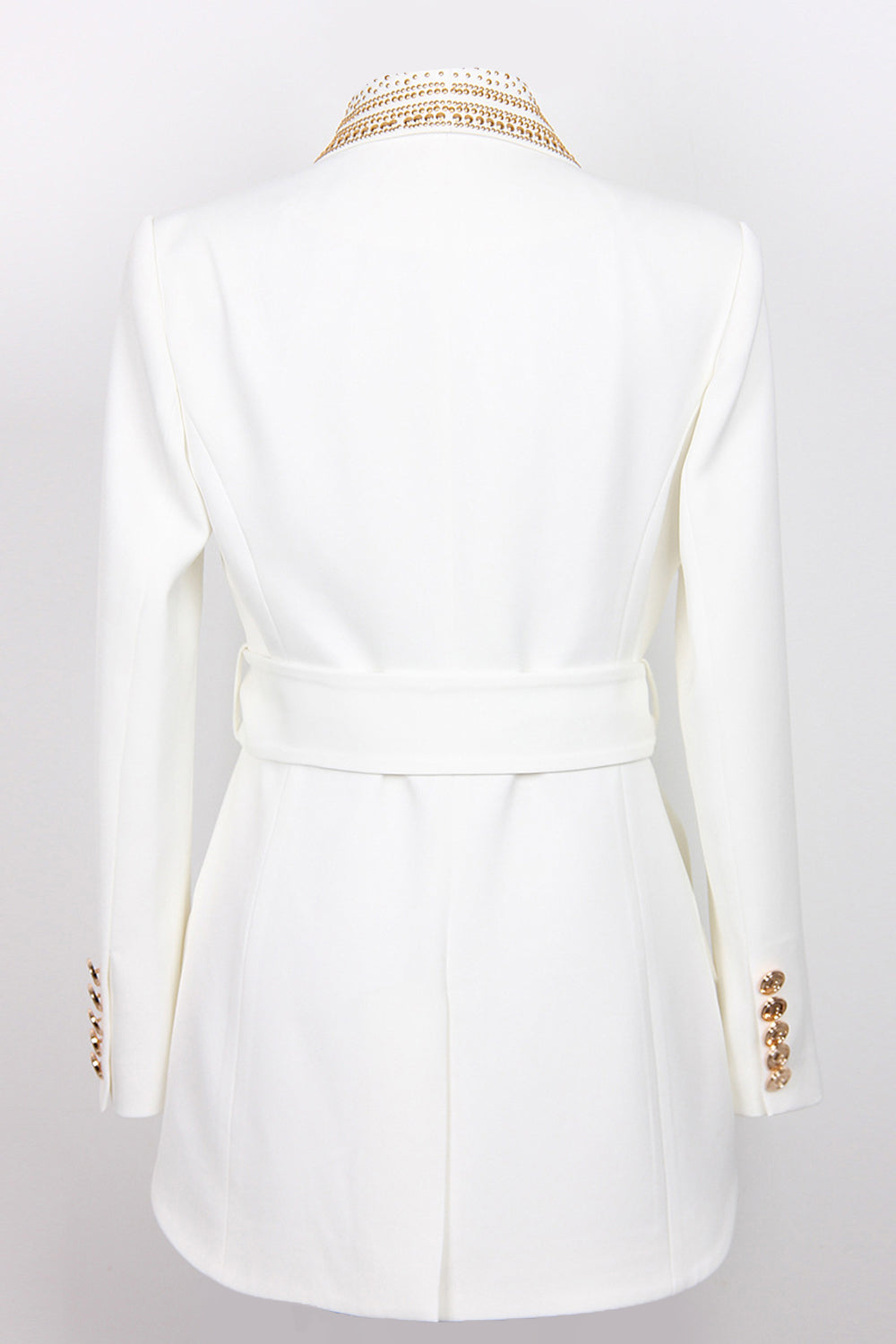 Kvinders Blazer Hvid Moderne Polyester Guldperle Dekoration