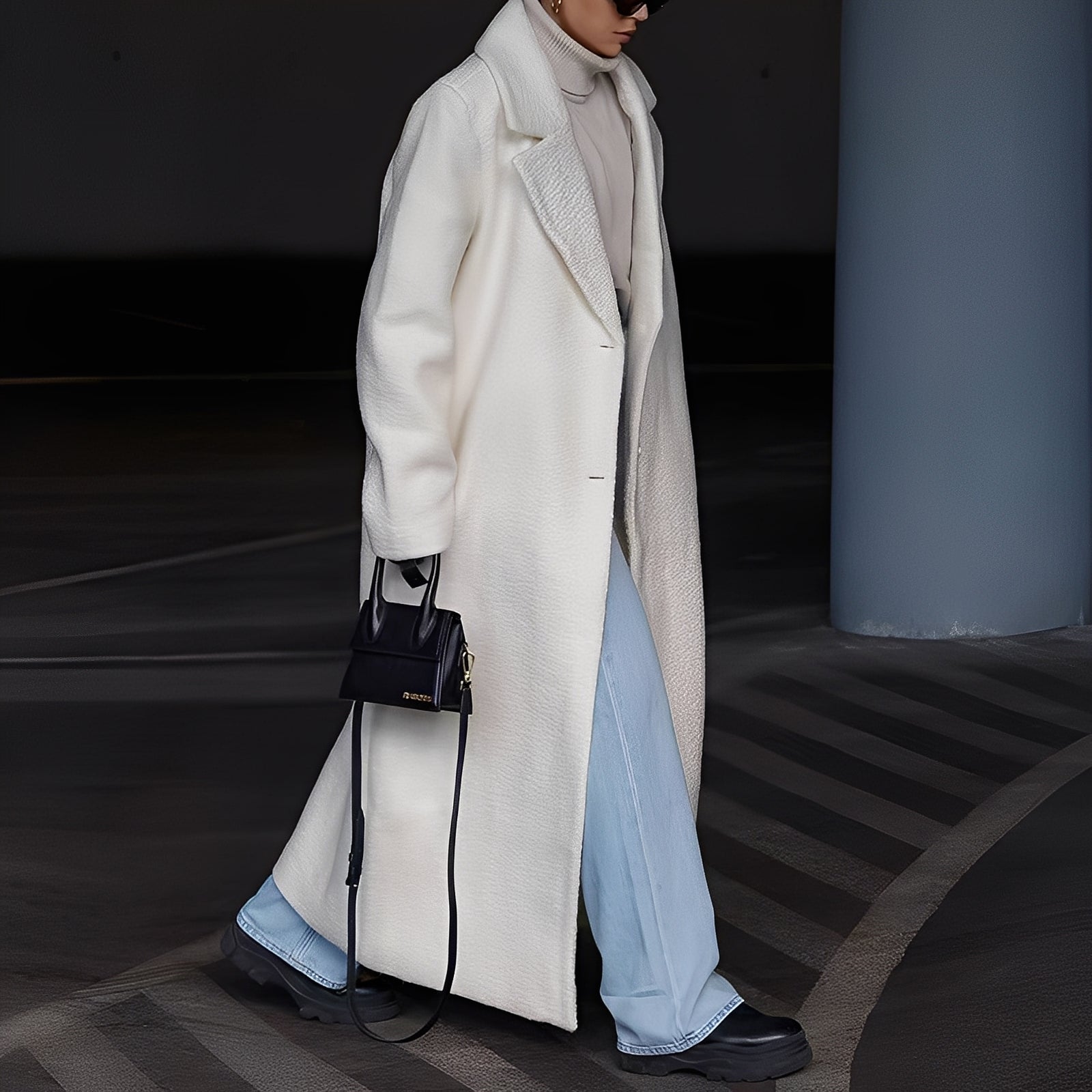 Sommer Manteau Dame – Oversize Varm & Komfortabel Frakke i Blødt Stof til Vinter