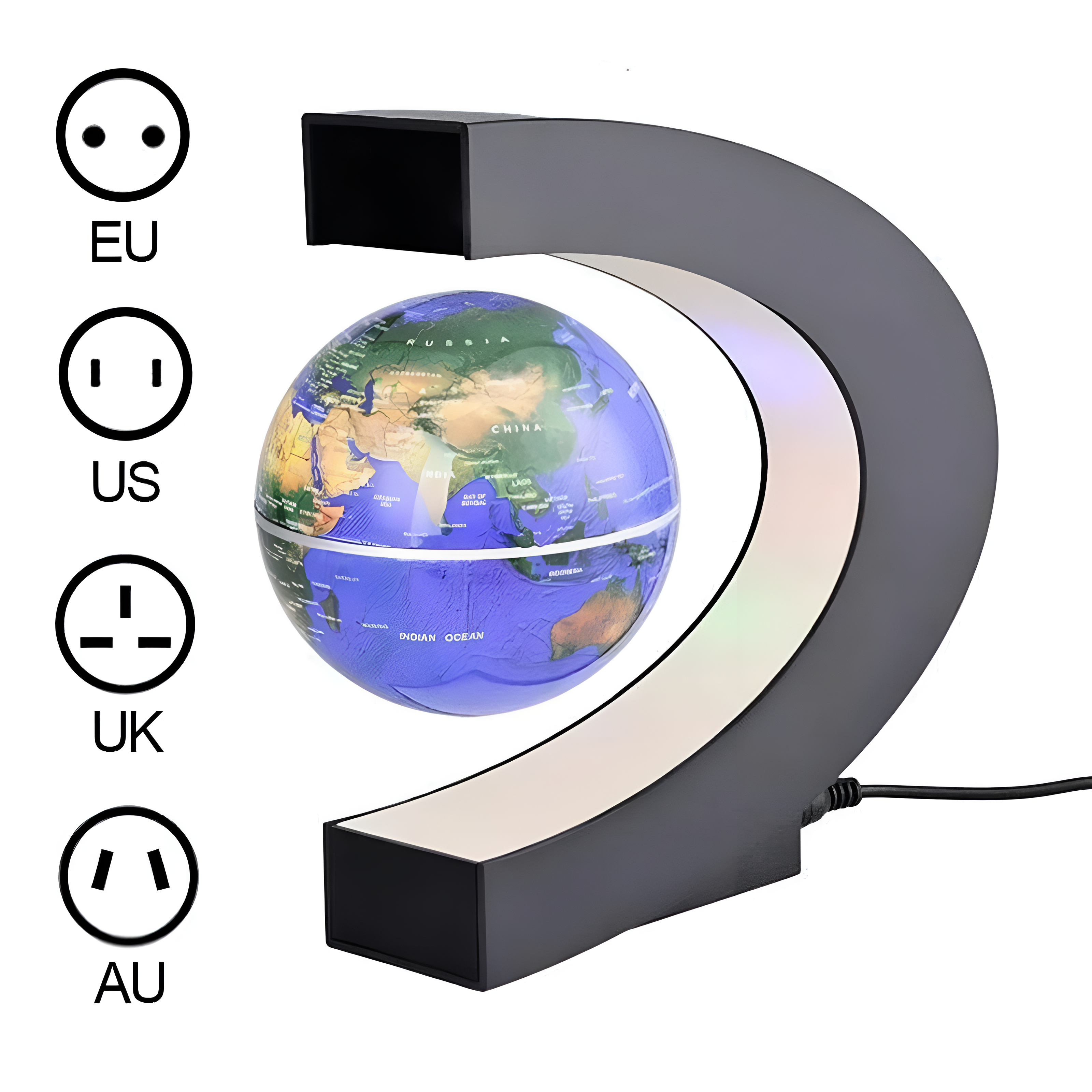 AstroGlobe LED Verdensbold – Svævende Globe Lampe med Magnetisk Ophæng