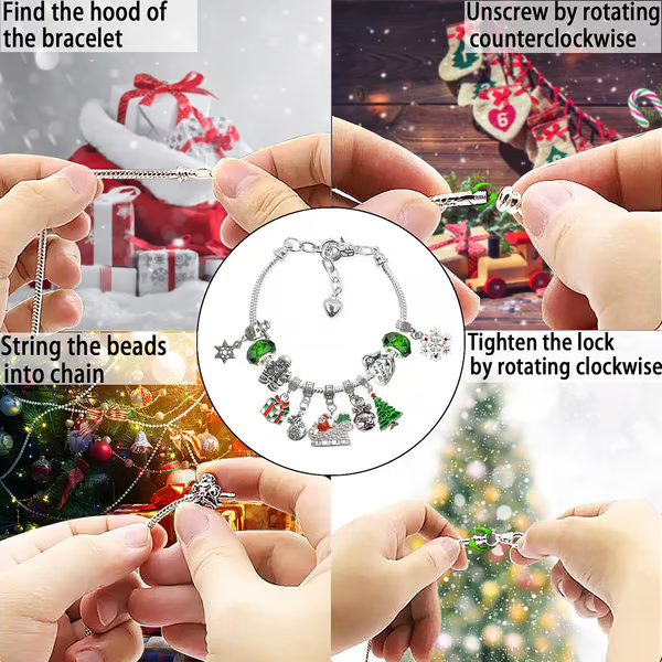XmasBrace | 24 stk DIY julekalender armbåndssæt til festlig sjov