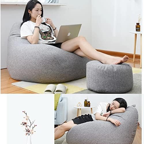 Norvo | Luksuriøs Lin Bean Bag – Ergonomisk & Stilfuld Komfort Møbel