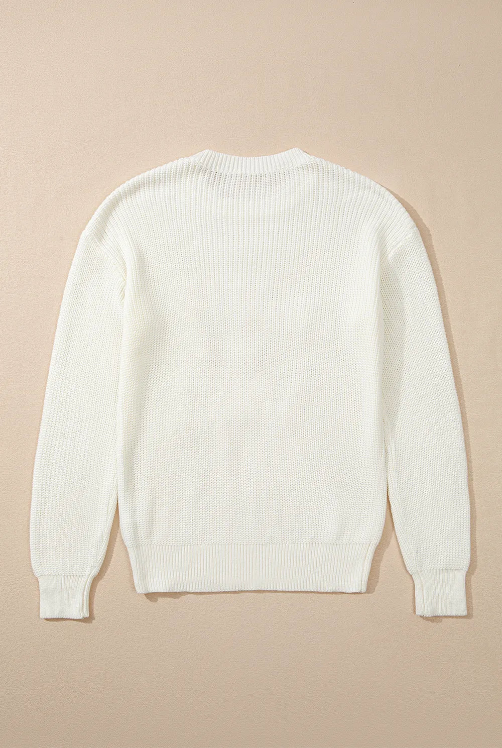 Hvid Glad og Lys Candy Cane Bogstav Jul Sweater