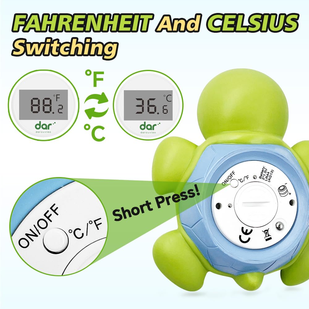 AquaVeilig Baby Badetermometer – Digitalt Display med 3 Farver og Temperaturadvarsel