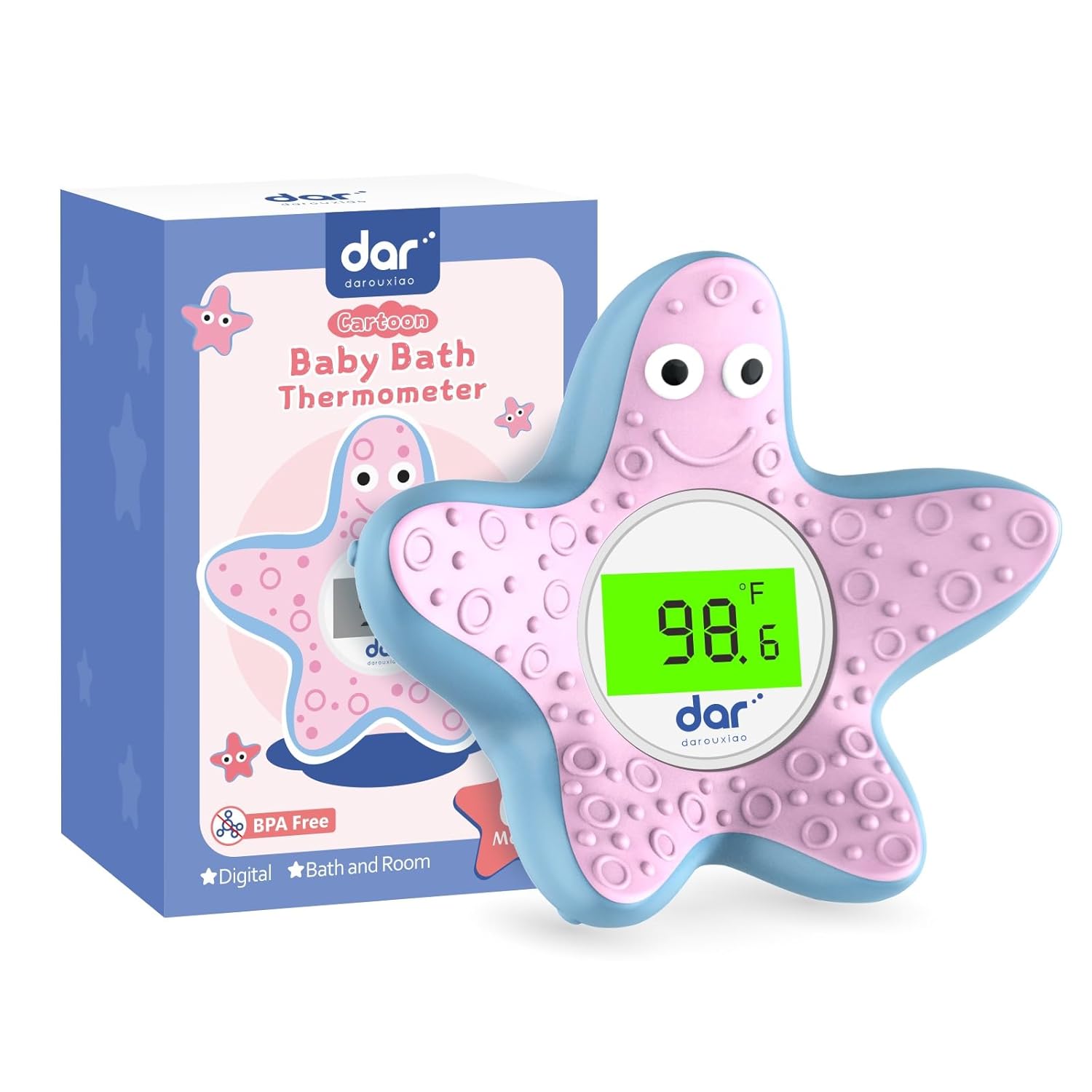 AquaVeilig Baby Badetermometer – Digitalt Display med 3 Farver og Temperaturadvarsel