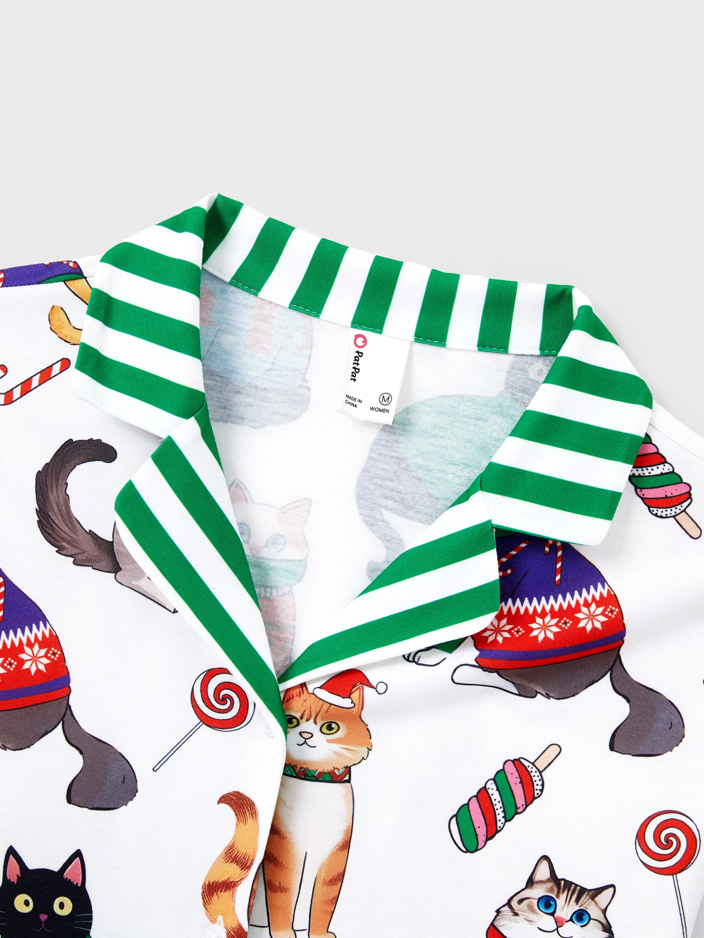MeowJams | Jule Familie Pyjamas Sæt Katteprint med Matchende Sokker Multicolor