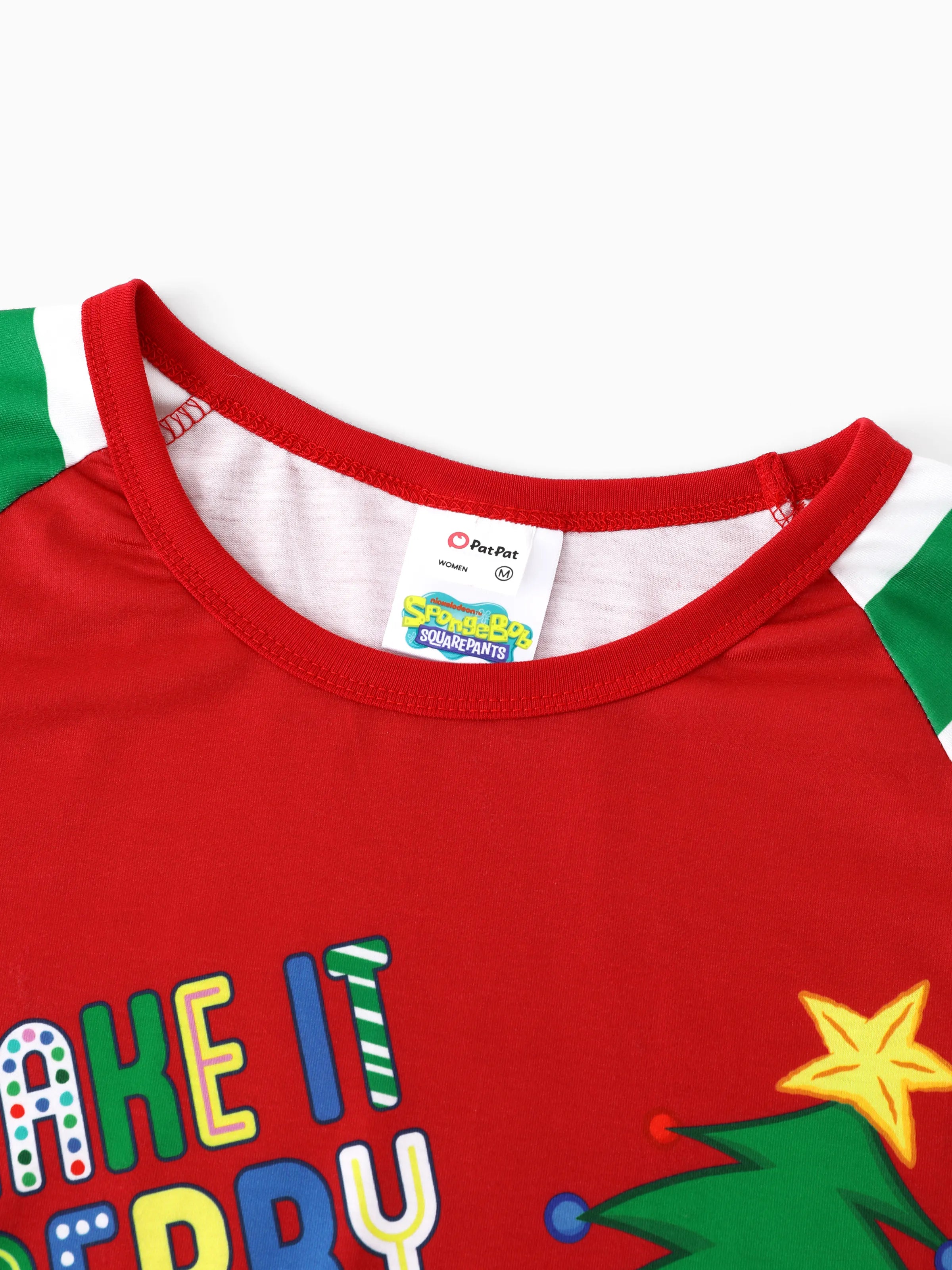 SpongeJams | SpongeBob Firkantet Jule Familie Pyjamas Sæt med Stribet Design og Sokker