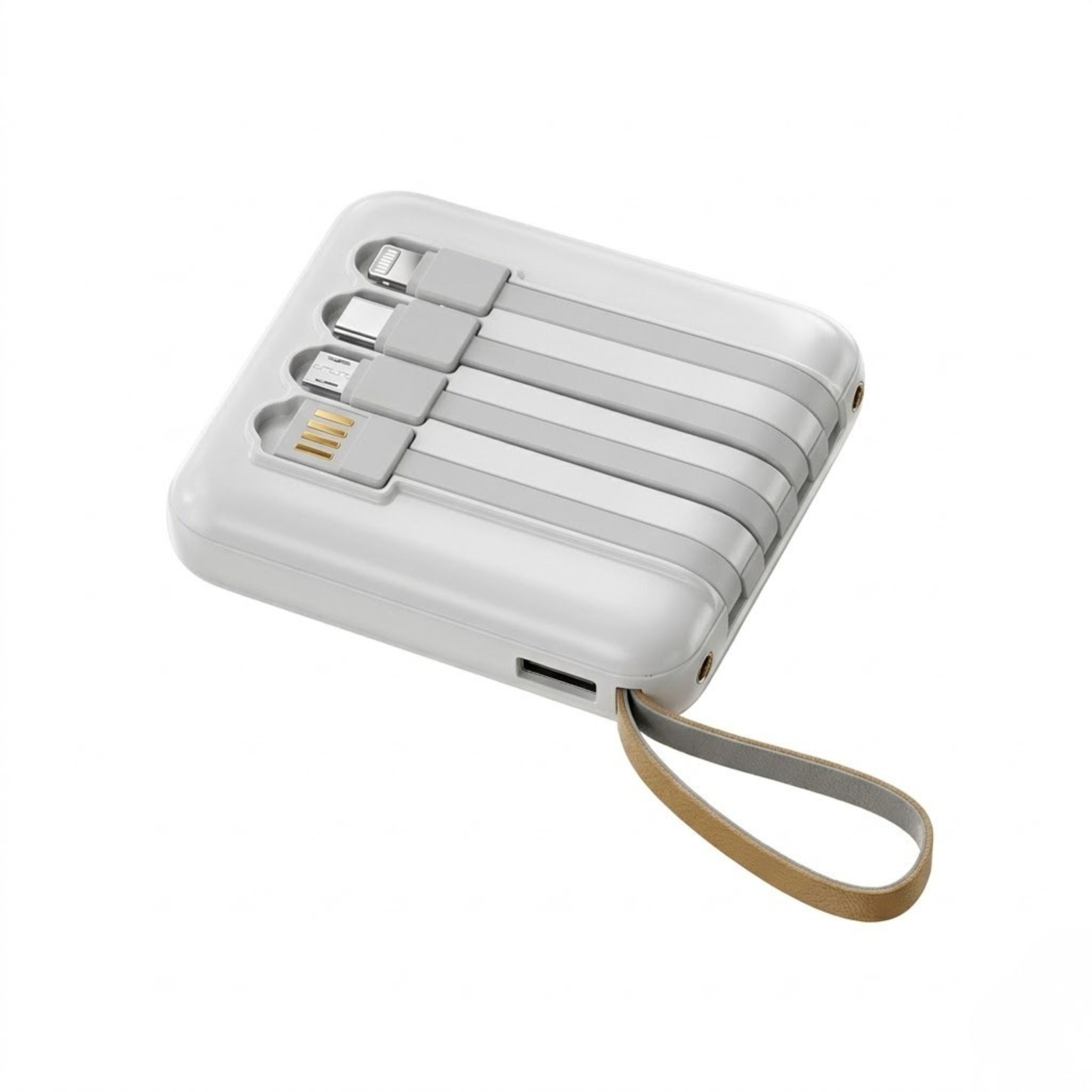 Mini Powerbank 20000mAh med Integrerede Kabler