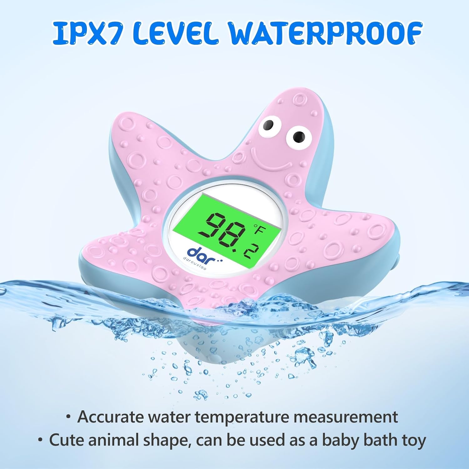 AquaVeilig Baby Badetermometer – Digitalt Display med 3 Farver og Temperaturadvarsel