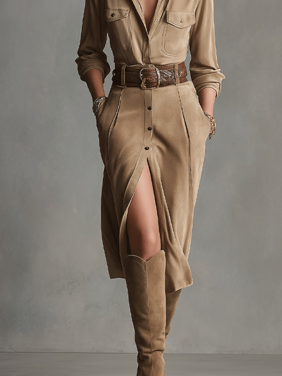 Sofia | Elegant Suede Kjole